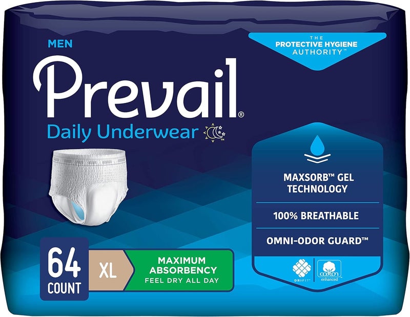 Prevail Proven | X-Large Pull-Up | Incontinence Protective Underwear for Men | Maximum Absorbency | 64 Count - Image 1
